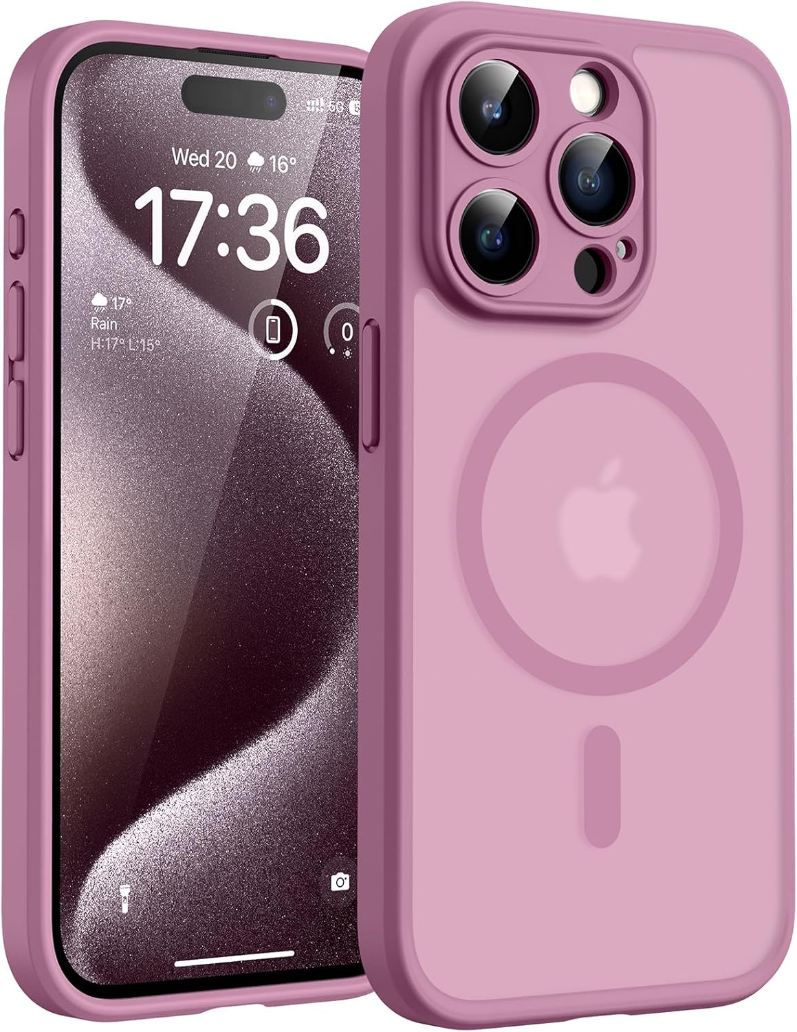 TOCOL Magnetic for iPhone 15 Case 6.1-Inch, Fit for MagSafe, Upgraded Full Camera Protection, 14FT Military Grade Shockproof Thin Slim Frosted Translucent Matte Back Phone Cover (Titan Gray)