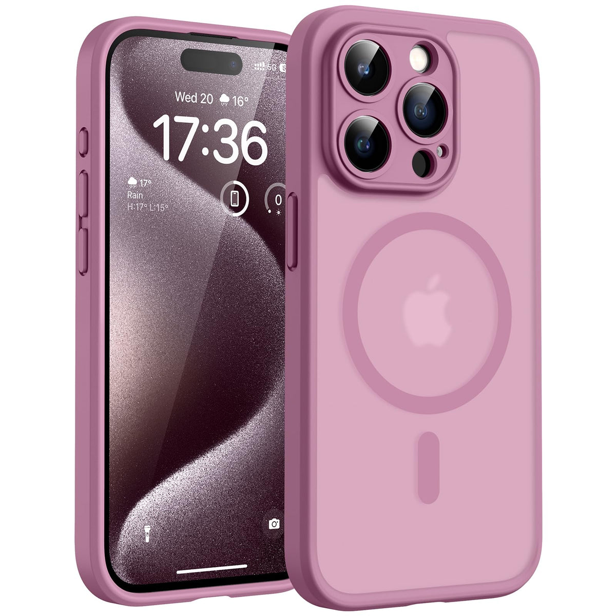 TOCOL for iPhone 15 Pro Max Case, Compatible with MagSafe, Lilac Purple