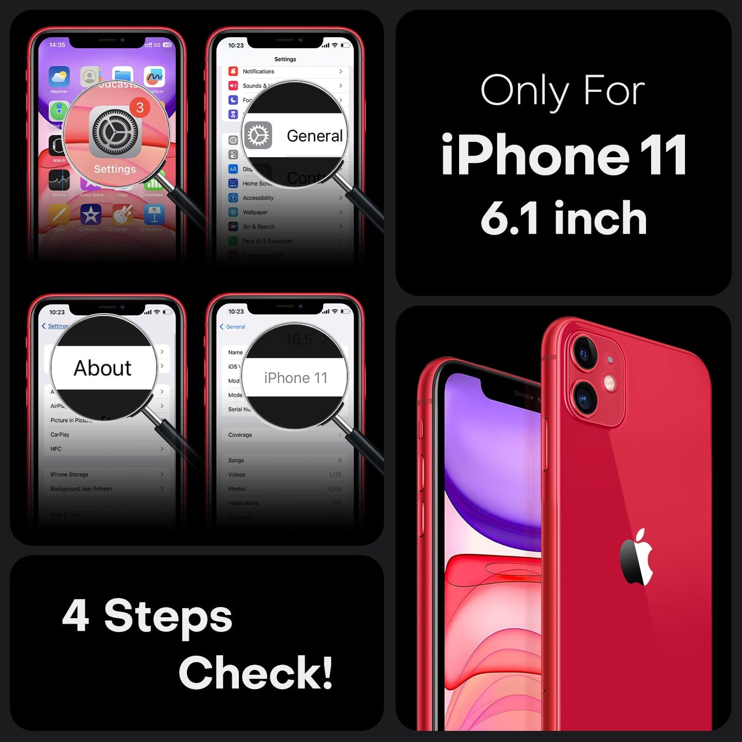TOCOL for iPhone 11 Case, Compatible with MagSafe, Red