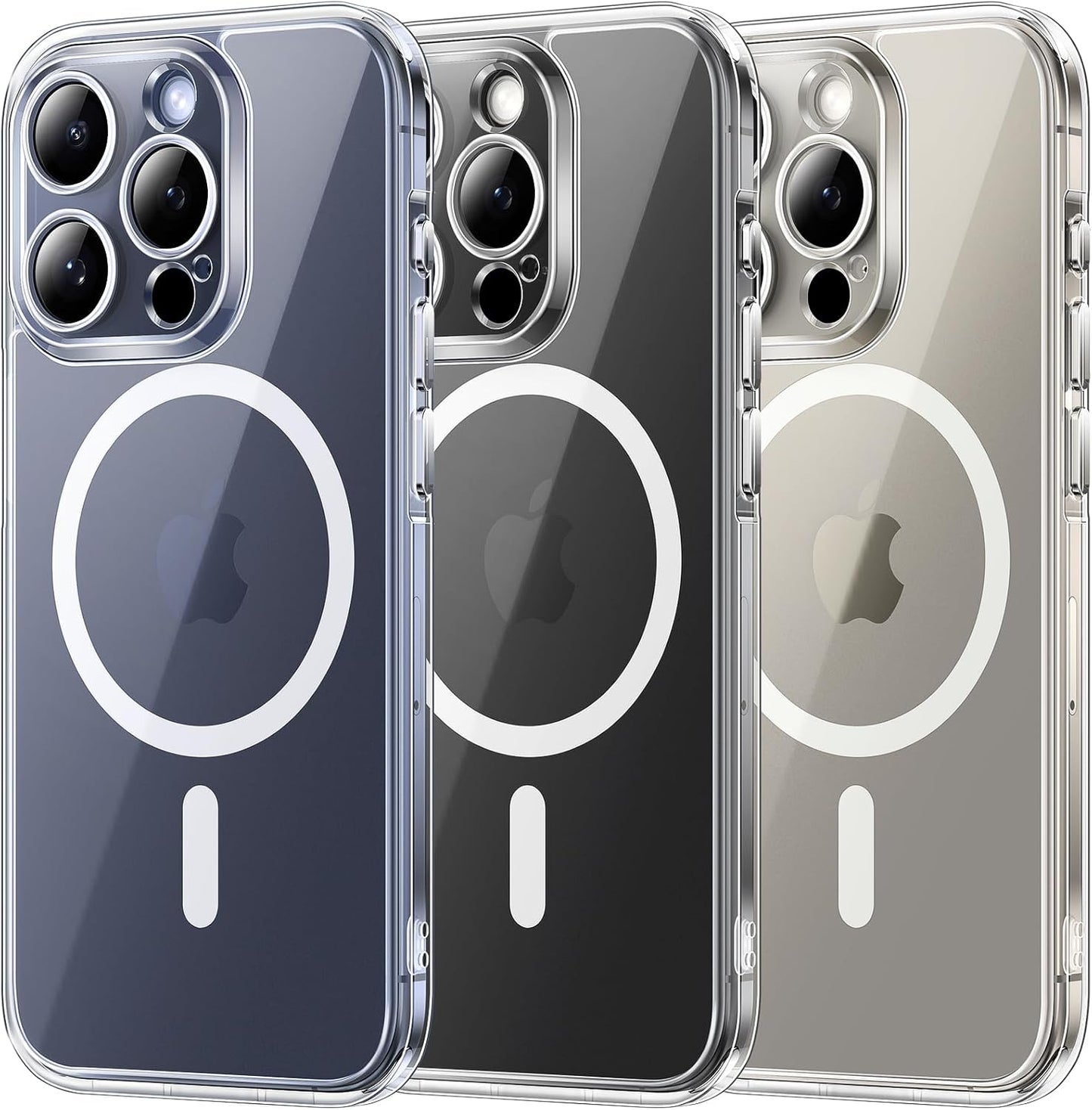 TOCOL Magnetic for iPhone 15 Case 6.1-Inch, Fit for MagSafe, Upgraded Full Camera Protection, 14FT Military Grade Shockproof Thin Slim Frosted Translucent Matte Back Phone Cover (Titan Gray)