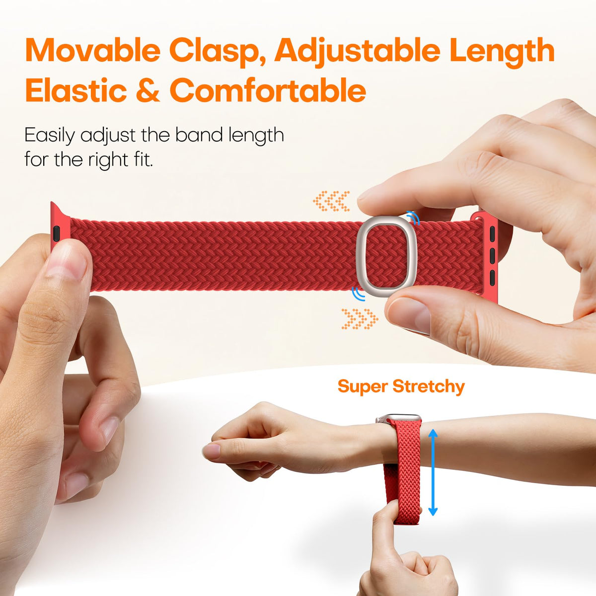 TOCOL Compatible with Apple Watch Bands for Women Men Braided Stretchy Band