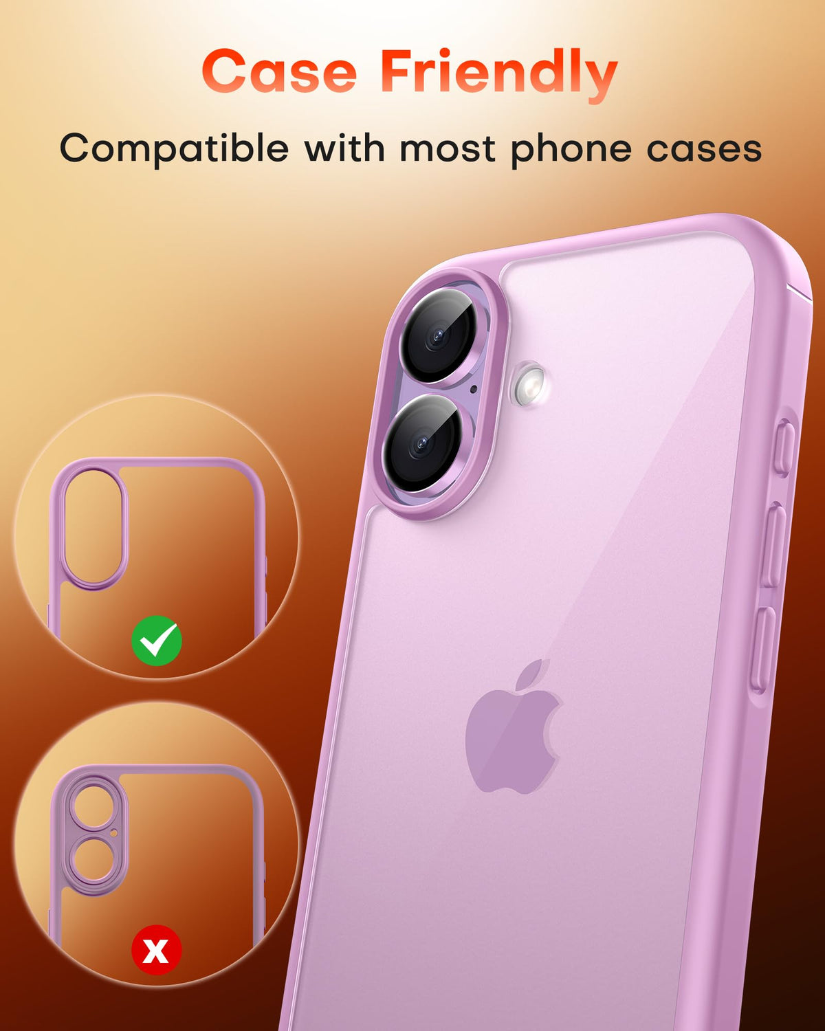 TOCOL Camera Lens Protector for iPhone 16 / iPhone 16 Plus Tempered Glass HD Individual Scratch Resistant Camera Cover Accessories Case Friendly 2 Pack（Pink）