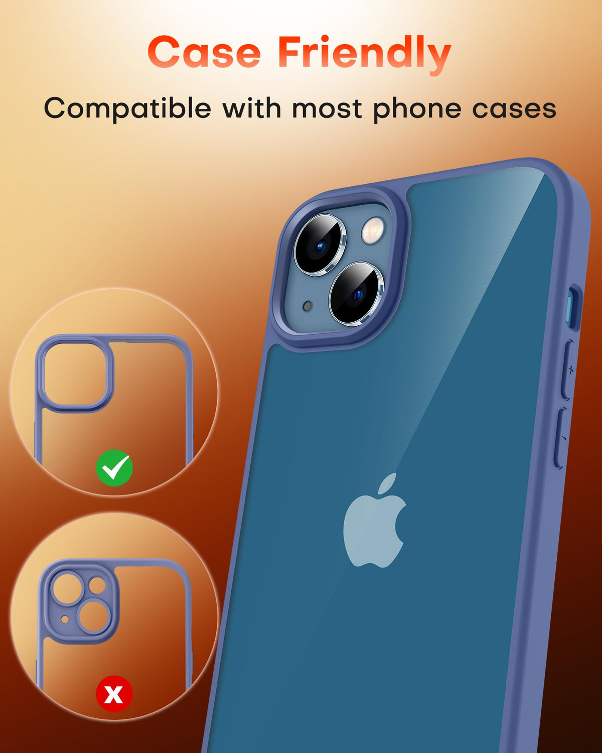 TOCOL Camera Lens Protector for iPhone 13 / iPhone 13 Mini Tempered Glass HD Individual Scratch Resistant Camera Cover Accessories Case Friendly 2 Pack（Clear）