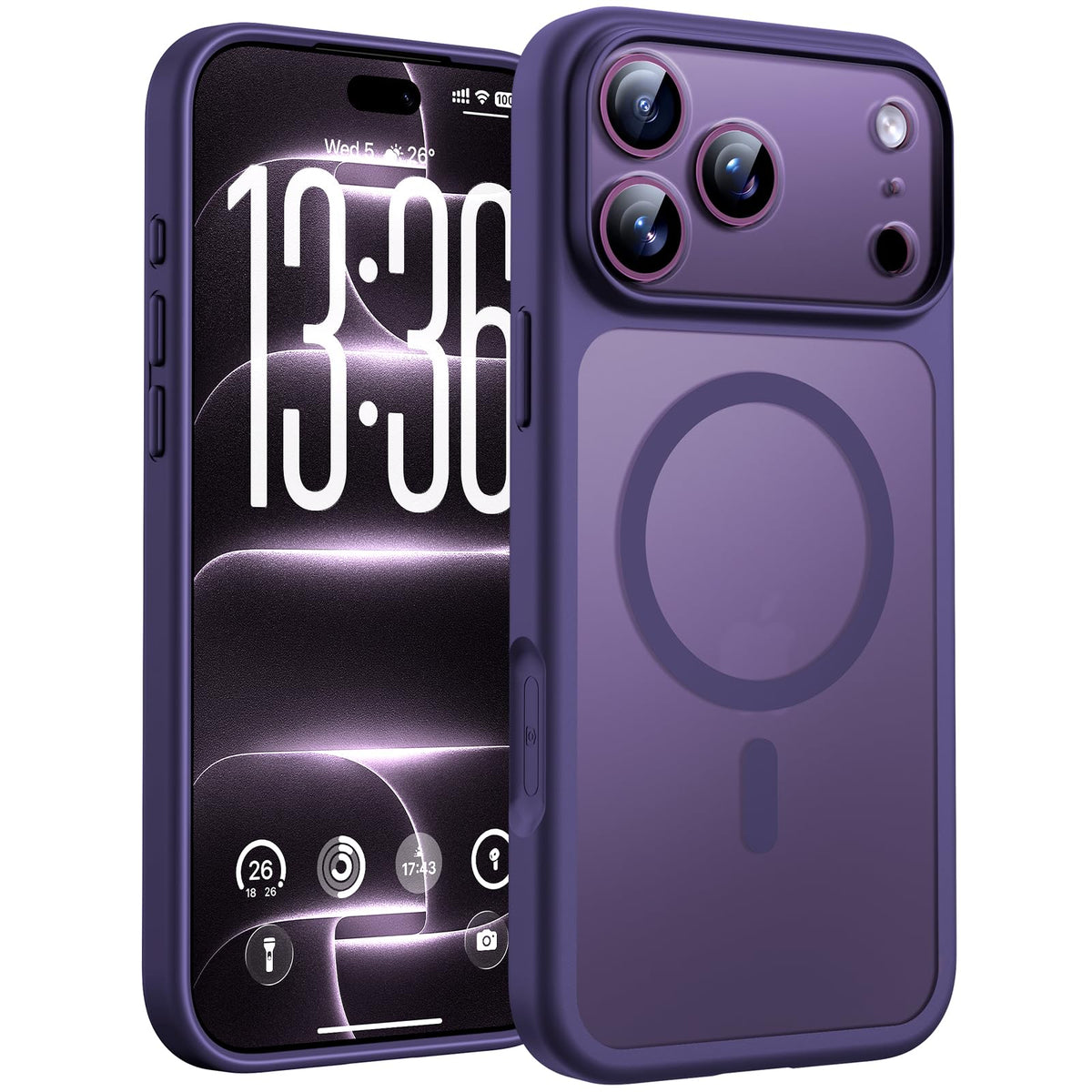 TOCOL for iPhone 18 Pro Max Case, Compatible with MagSafe, Midnight Purple