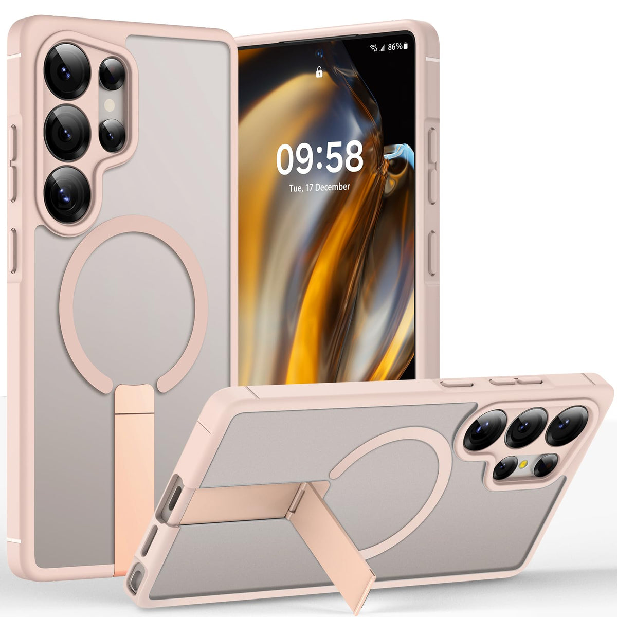 TOCOL for Samsung Galaxy S25 Ultra Case with Stand, Fit for MagSafe, Desert