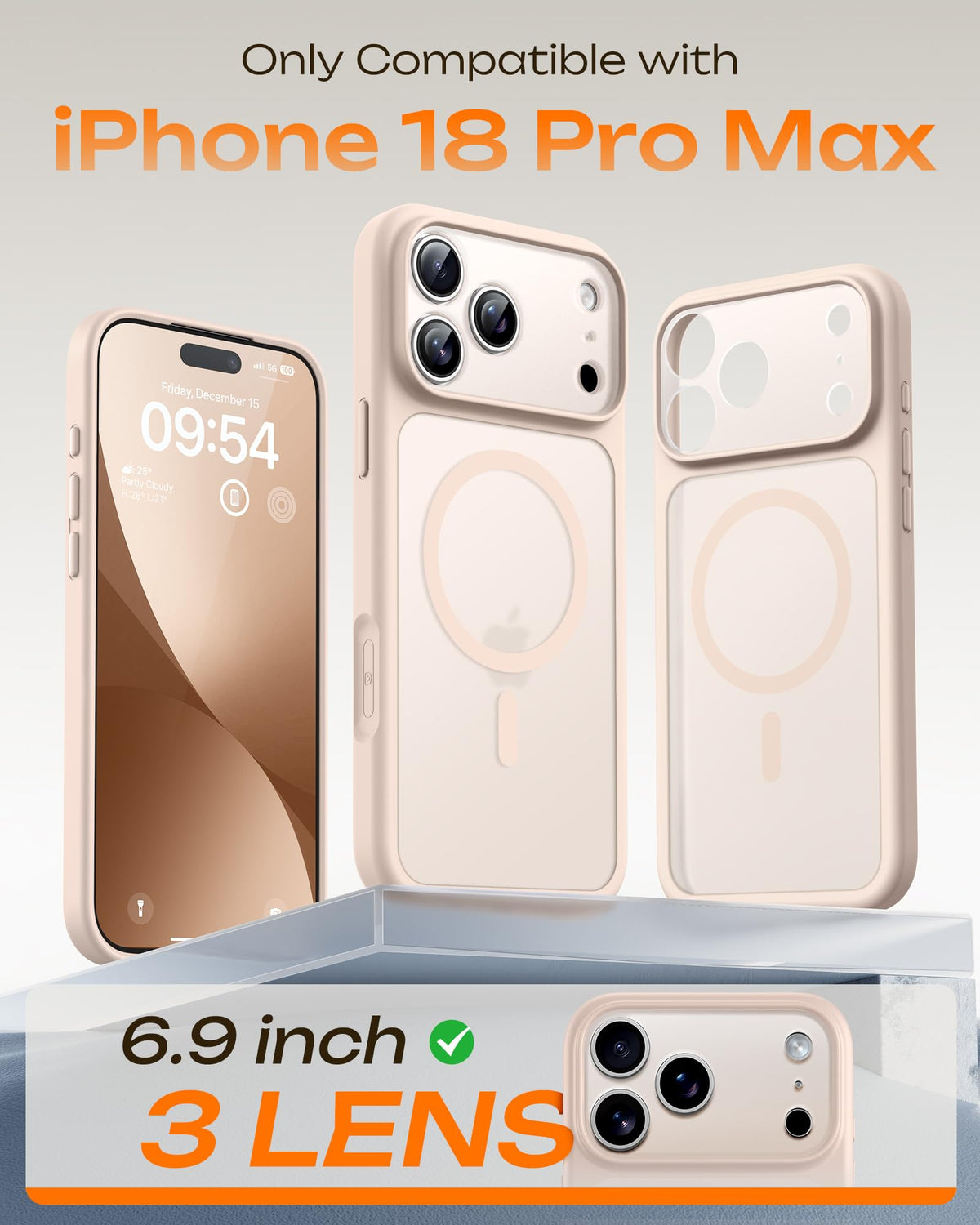 TOCOL for iPhone 18 Pro Max Case, Compatible with MagSafe, Desert