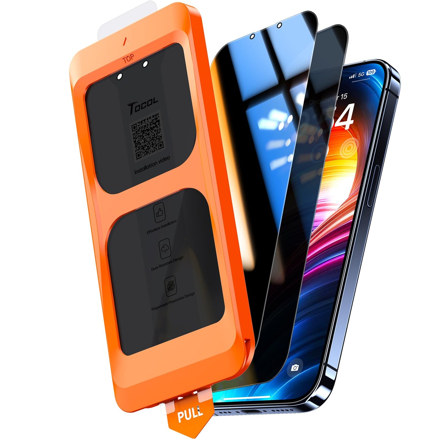 TOCOL for iPhone 13 Pro Max / 14 Plus Privacy Screen Protector [True 25°Anti Spy], [9H+ Hardness] Tempered Glass Full Coverage Screen Protector, Easy Installation, 2 Pack