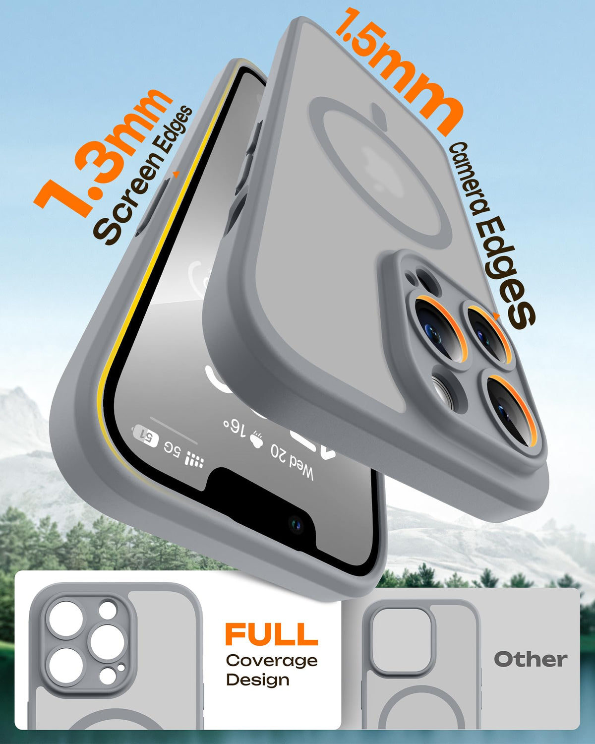TOCOL for iPhone 13 Pro Max Case, Compatible with MagSafe, Gray