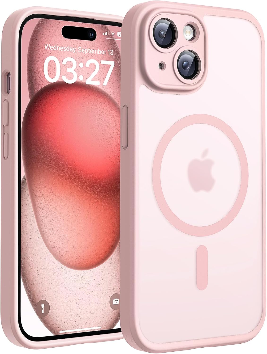 TOCOL Magnetic for iPhone 15 Case 6.1-Inch, Fit for MagSafe, Upgraded Full Camera Protection, 14FT Military Grade Shockproof Thin Slim Frosted Translucent Matte Back Phone Cover (Titan Gray)