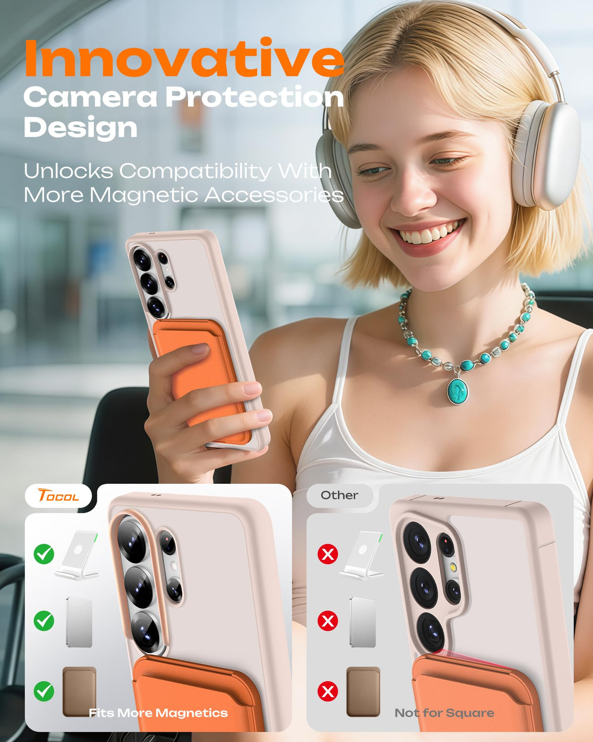 TOCOL for Samsung Galaxy S26 Ultra Case, Compatible with MagSafe, Desert