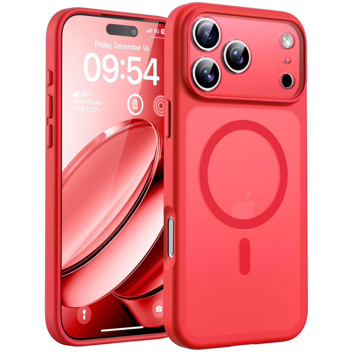 TOCOL for iPhone 17 Pro Max Case, Compatible with MagSafe, Red