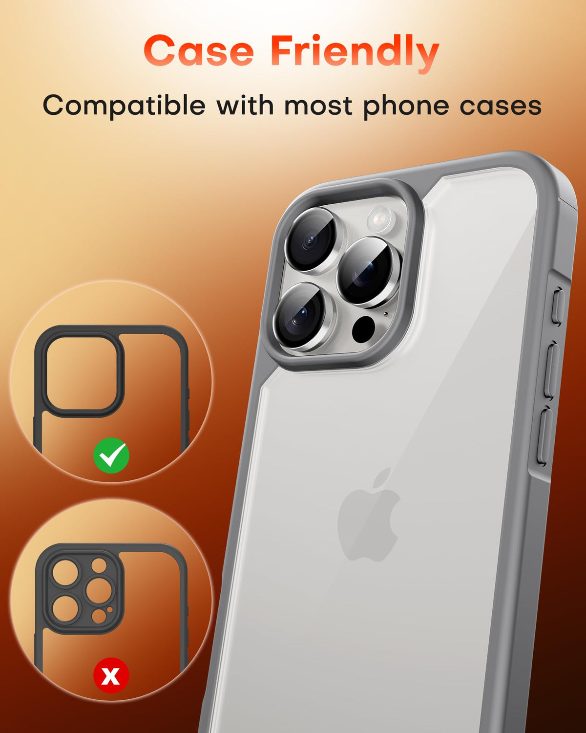 TOCOL for iPhone 14 Pro Max Camera Lens Protector/iPhone 14 Pro Camera Lens Protector Tempered Glass HD Individual Scratch Resistant Cover Accessories Case Friendly 2 Pack（Silvery）