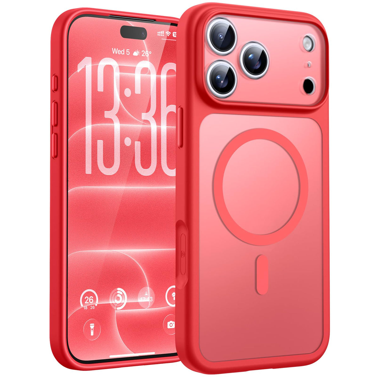 TOCOL for iPhone 18 Pro Max Case, Compatible with MagSafe, Red