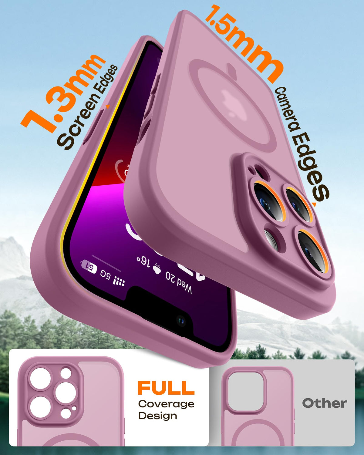 TOCOL for iPhone 13 Pro Max Case, Compatible with MagSafe, Lilac Purple