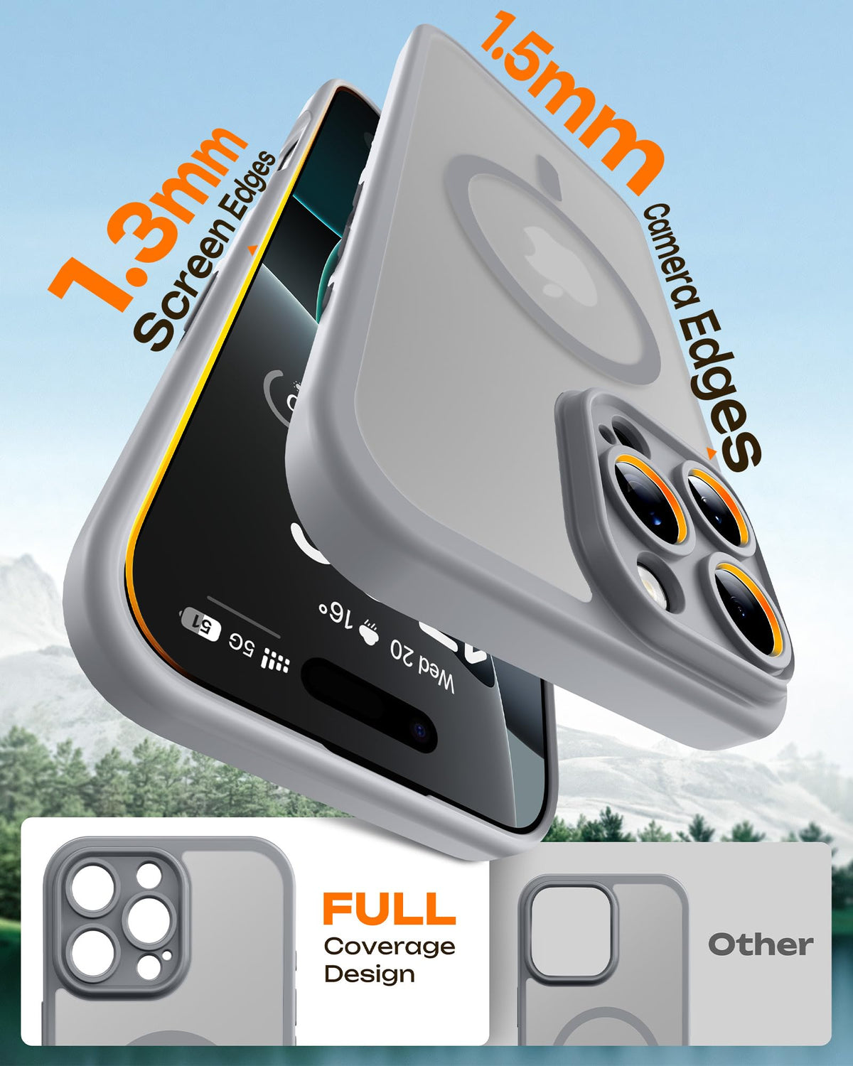 TOCOL Magnetic for iPhone 16 Pro Max Case 6.9-Inch, Fit for MagSafe, Upgraded [Full Camera Protection], [14FT Military Grade Drop Tested] Shockproof Translucent Matte Back Phone Cover (Titan Gray)