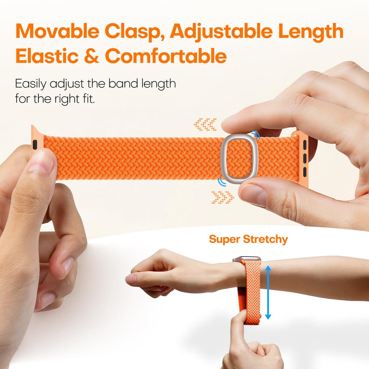 TOCOL Compatible with Apple Watch Bands for Women Men Braided Stretchy Band