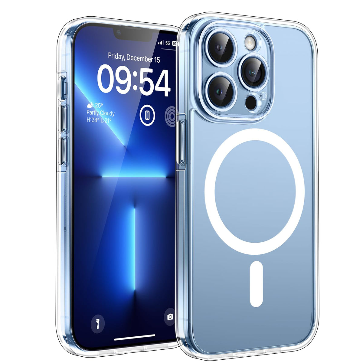 TOCOL Magnetic for iPhone 13 Pro Case Clear, Upgraded Full Camera Protection, Compatible with Magsafe, Drop Protection, Phone Cover for iPhone 13 Pro 6.1 inch (Clear)
