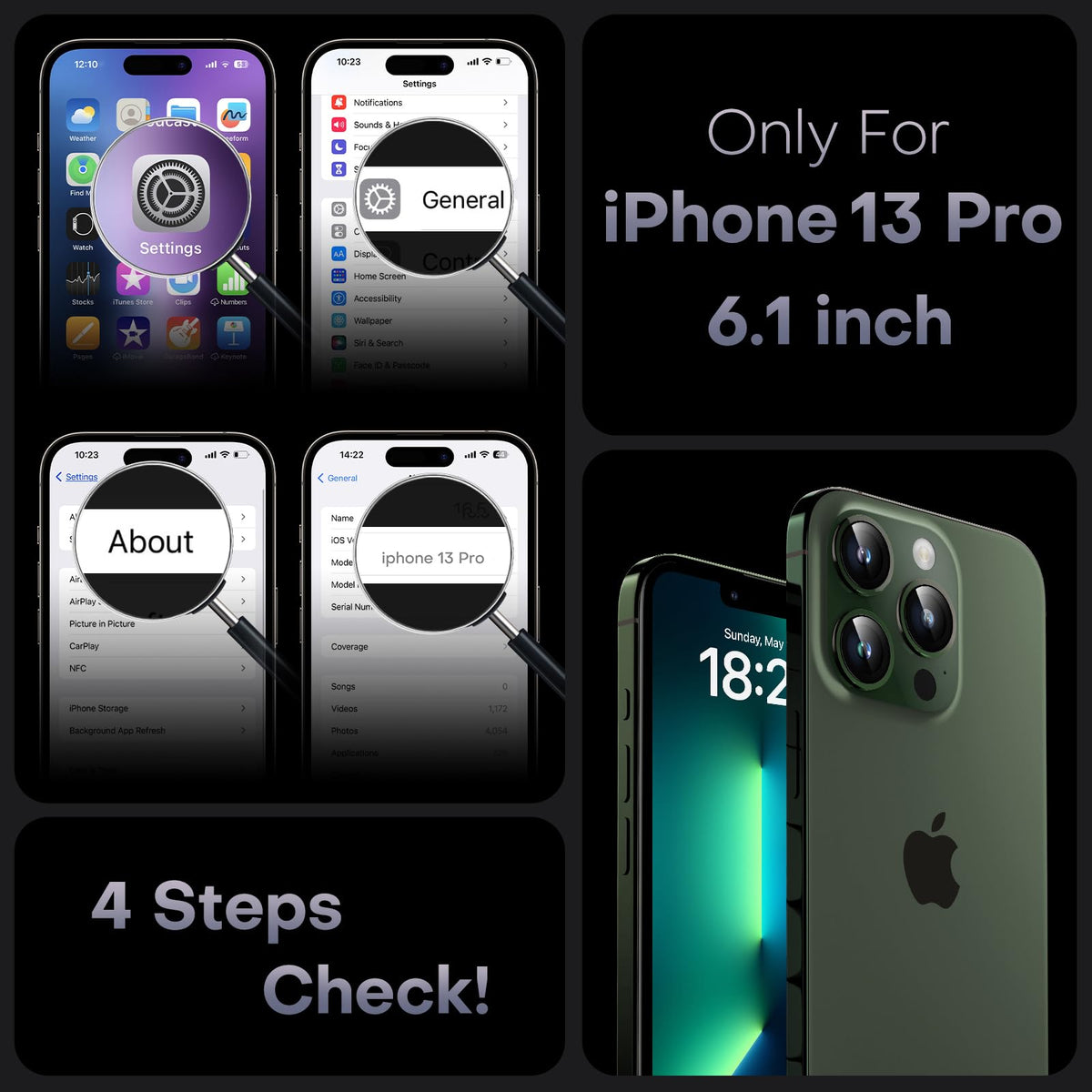 TOCOL for iPhone 13 Pro Case, Compatible with MagSafe, Alpine Green