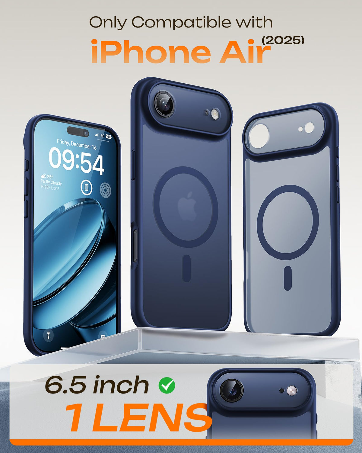 TOCOL for iPhone Air Case, Compatible with MagSafe, Dark Blue