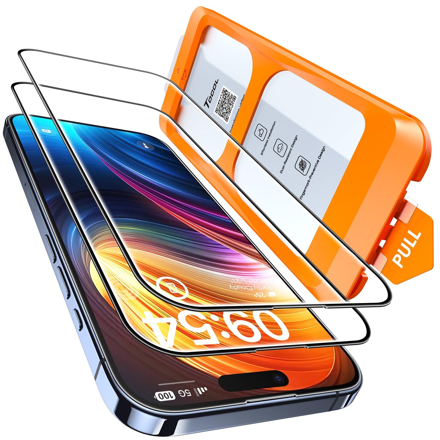 TOCOL for iPhone 15 Pro Screen Protector, Clear