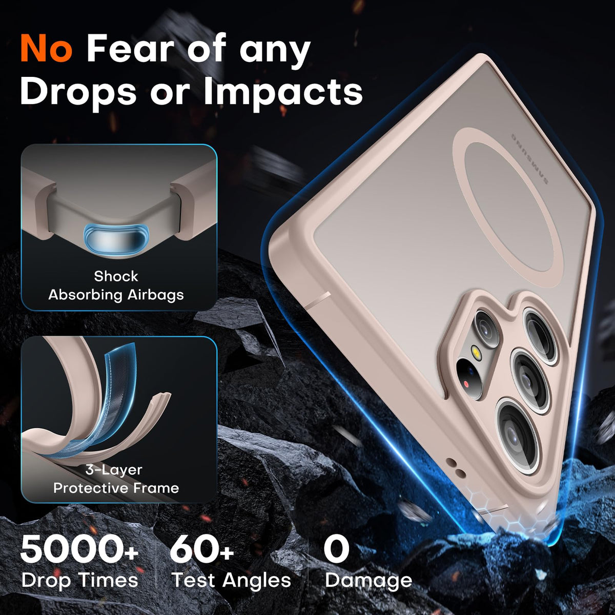 TOCOL for Samsung Galaxy S25 Ultra Case, Compatible with MagSafe, Desert