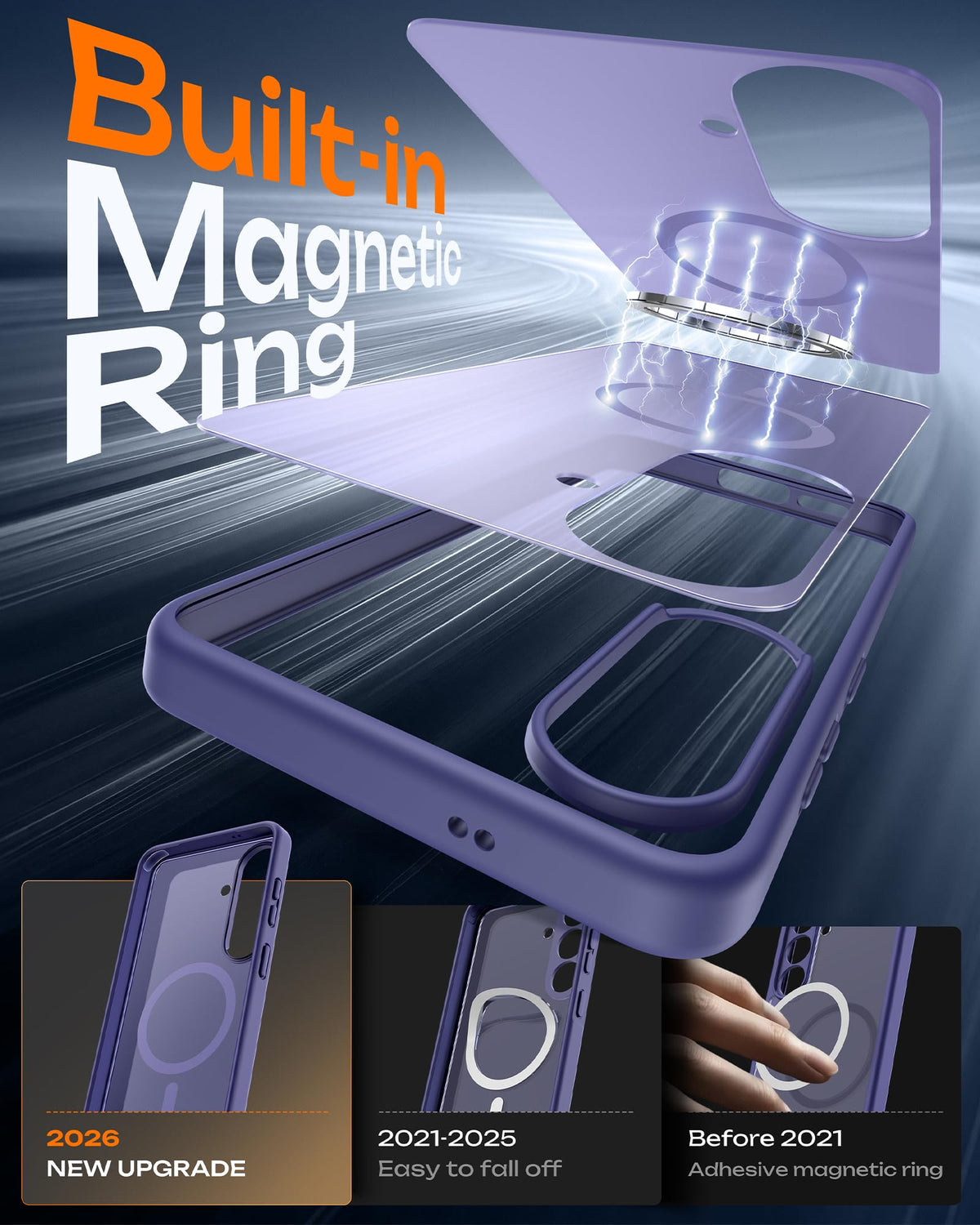 TOCOL for Samsung Galaxy S26 Case, Compatible with MagSafe, Lavender Gray