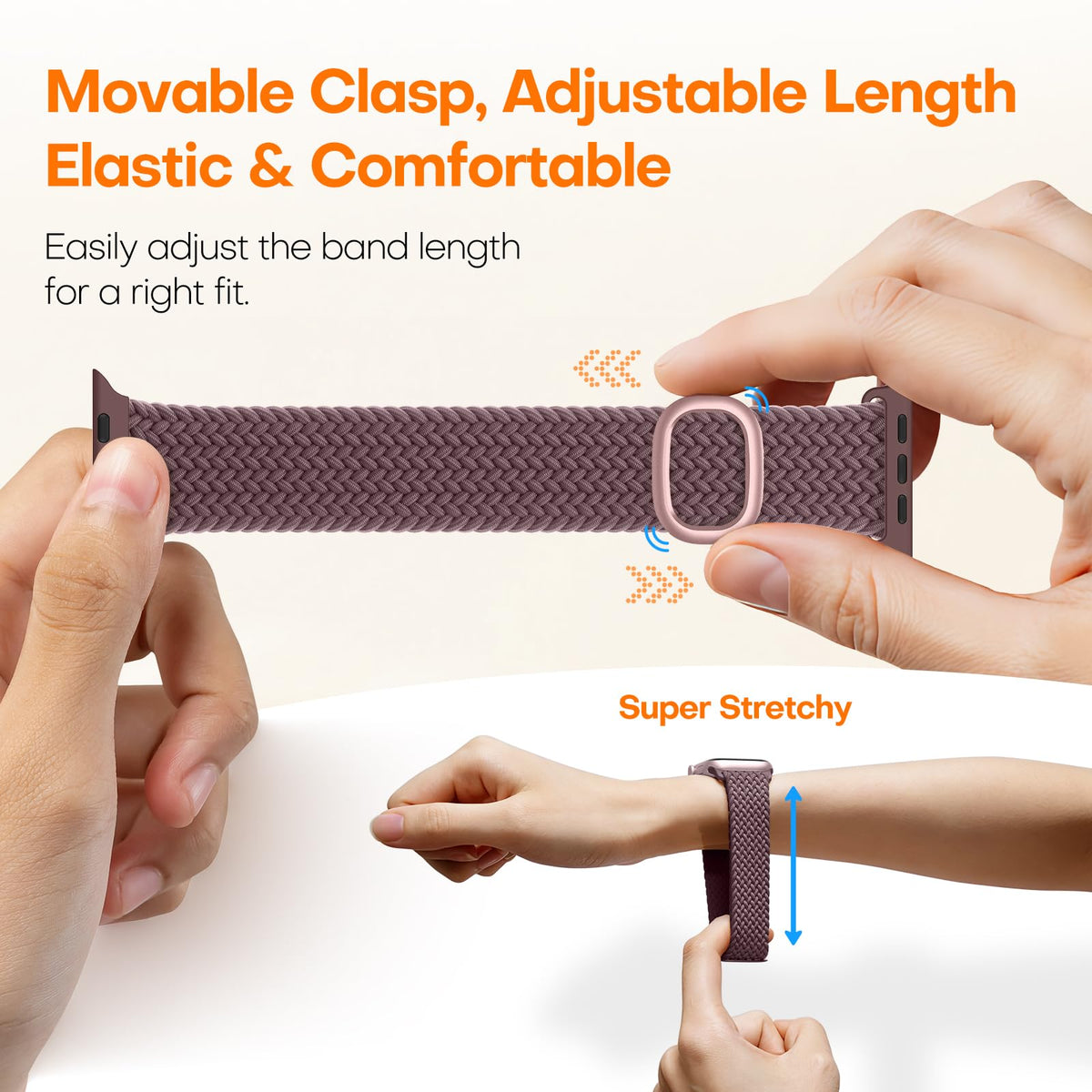 TOCOL Compatible with Apple Watch Bands for Women Men Braided Stretchy Band