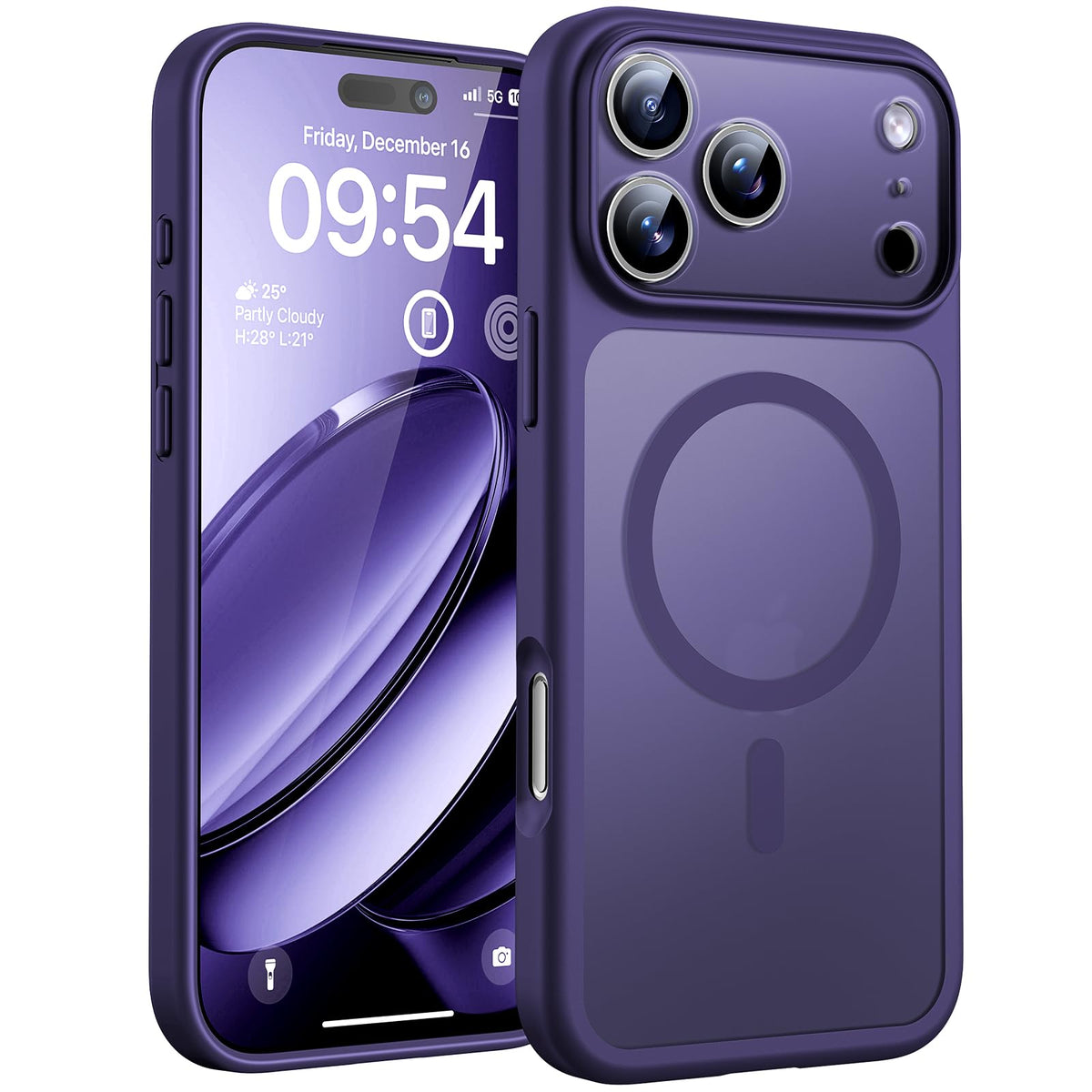 TOCOL for iPhone 17 Pro Max Case, Compatible with MagSafe, Midnight Purple