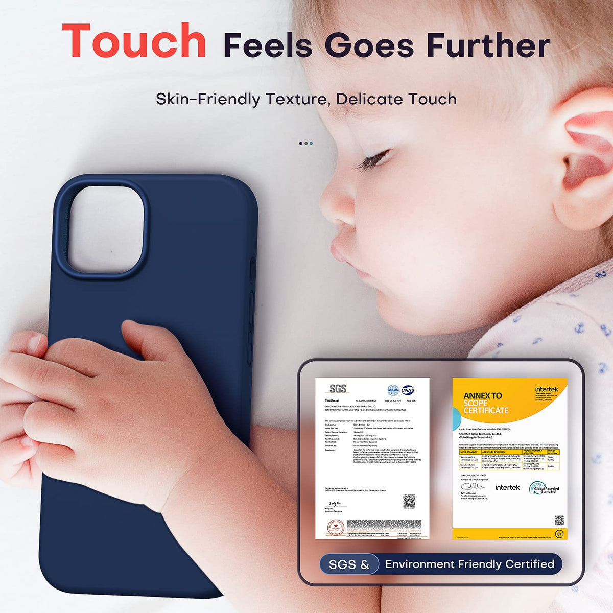 TOCOL for iPhone 14 Case, Slim Silicone Case for 14 6.1 Inch, Precise Fit, Anti-Slip, Drop Protection, Blue