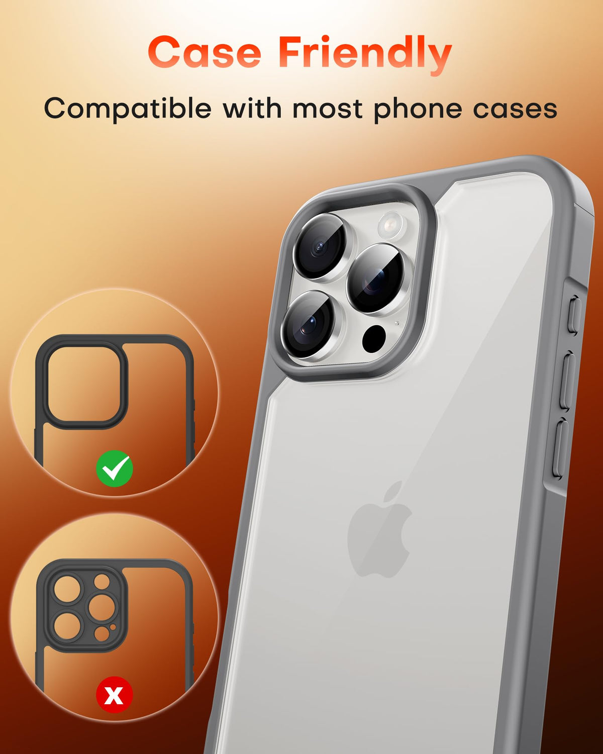 TOCOL for iPhone 16 Pro Max Camera Lens Protector/iPhone 16 Pro Camera Lens Protector Tempered Glass HD Individual Scratch Resistant Cover Accessories Case Friendly 2 Pack（Silvery）