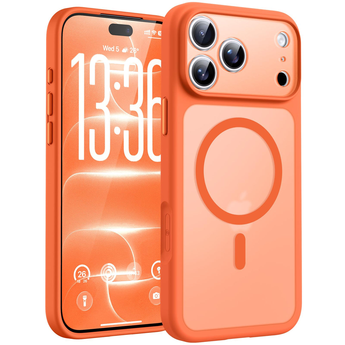 TOCOL for iPhone 18 Pro Max Case, Compatible with MagSafe, Orange