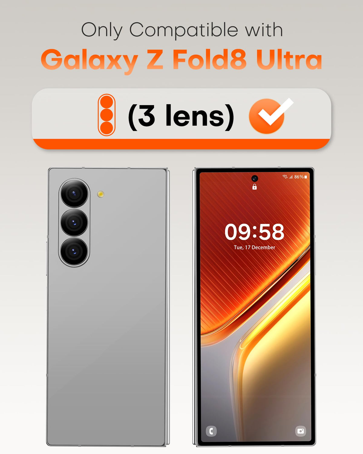 TOCOL 2 Pack for Samsung Galaxy Z Fold 8 Ultra Camera Lens Protector