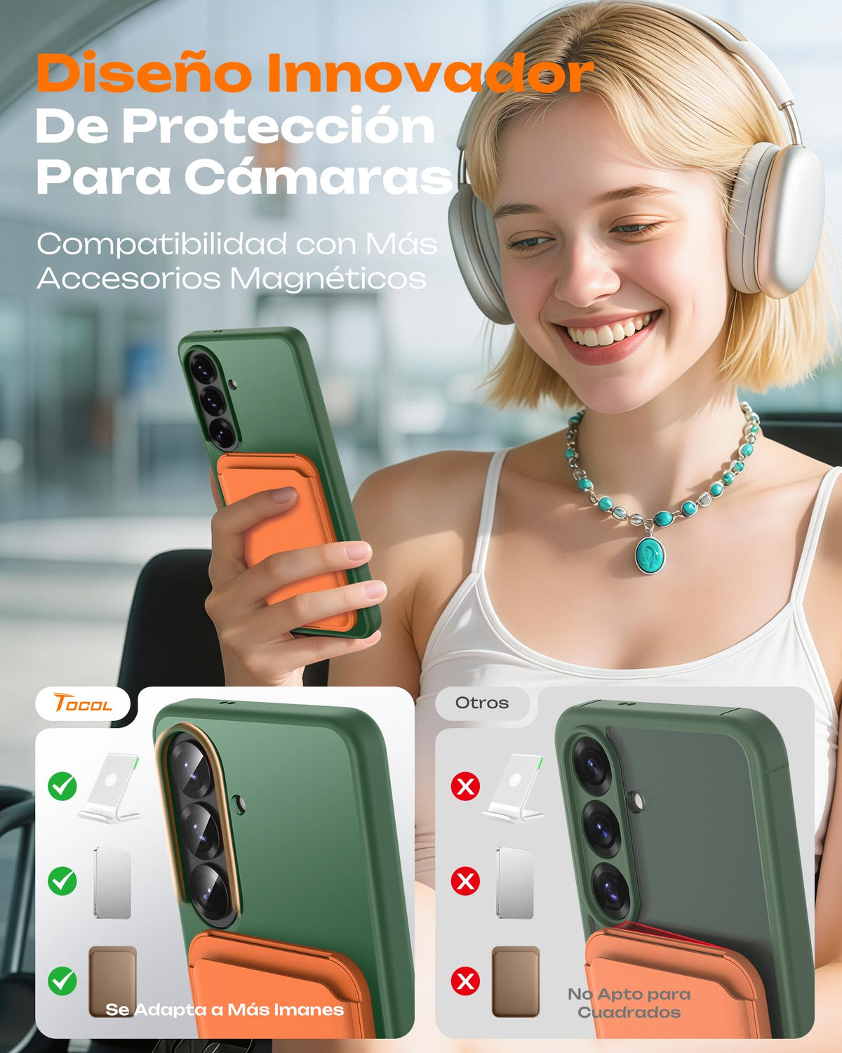 TOCOL for Samsung Galaxy S26 Case, Compatible with MagSafe, Alpine Green