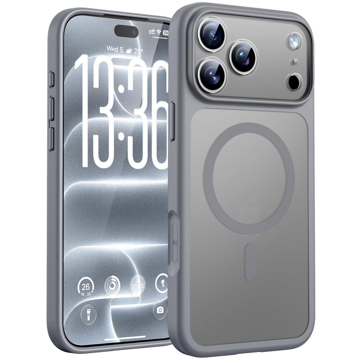 TOCOL for iPhone 18 Pro Max Case, Compatible with MagSafe, Gray