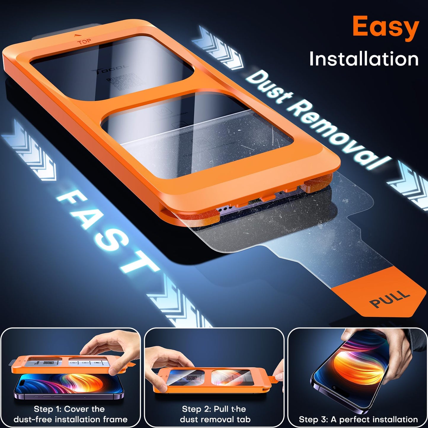TOCOL for iPhone 14 Pro Max Screen Protector, Clear