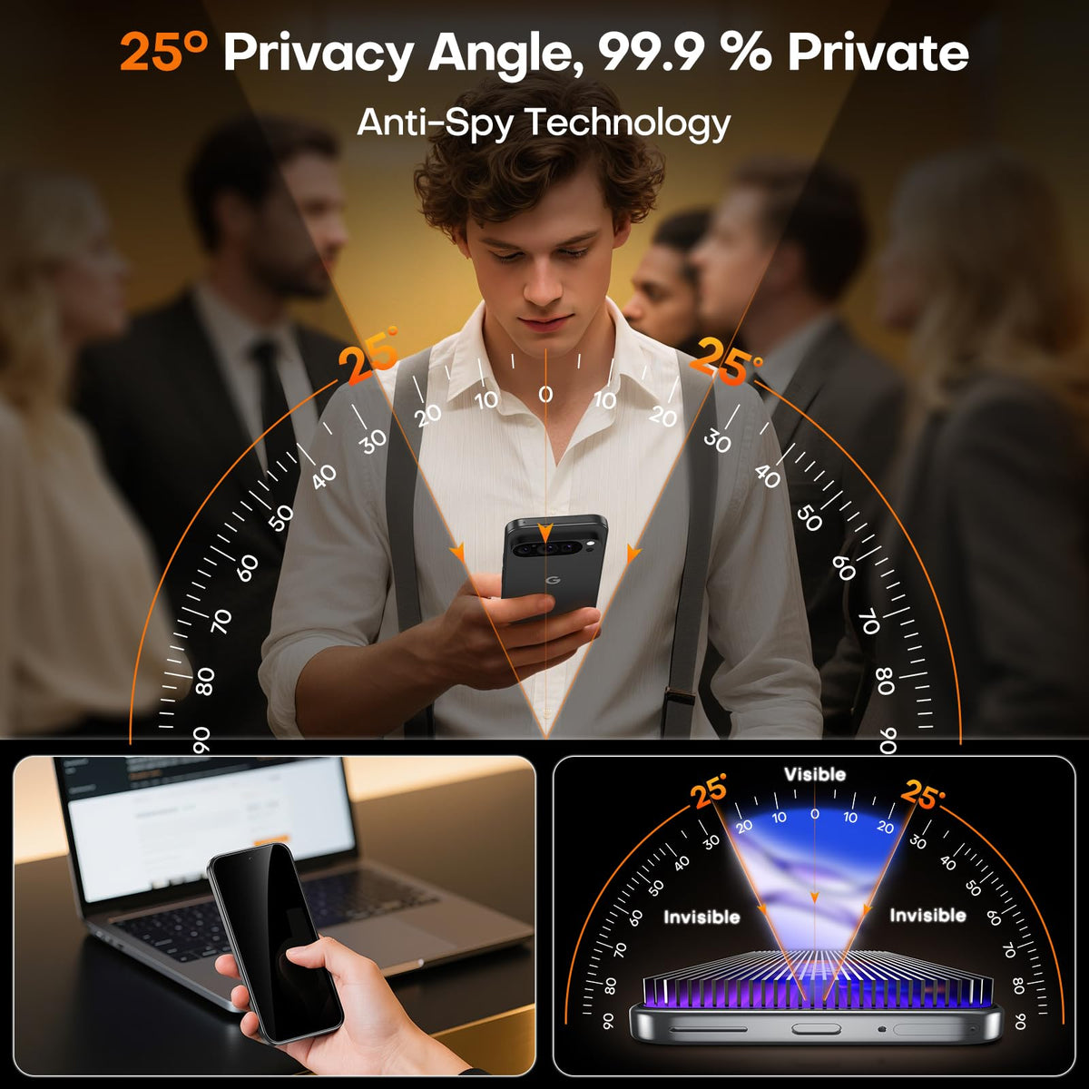 TOCOL for Pixel 9 Pro XL Privacy Screen Protector