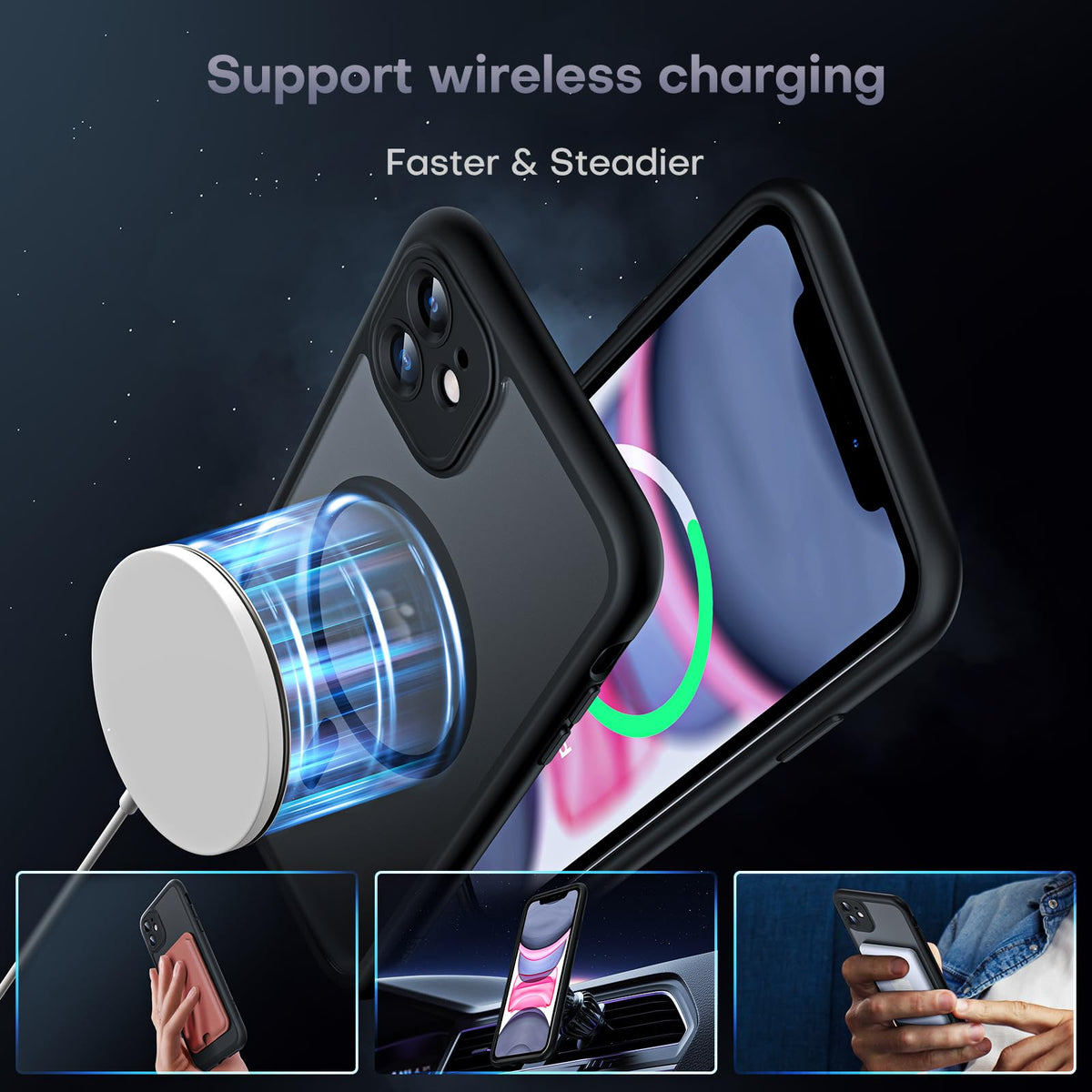 TOCOL for 18 Pro Case, Compatible with Magnetic, Clear