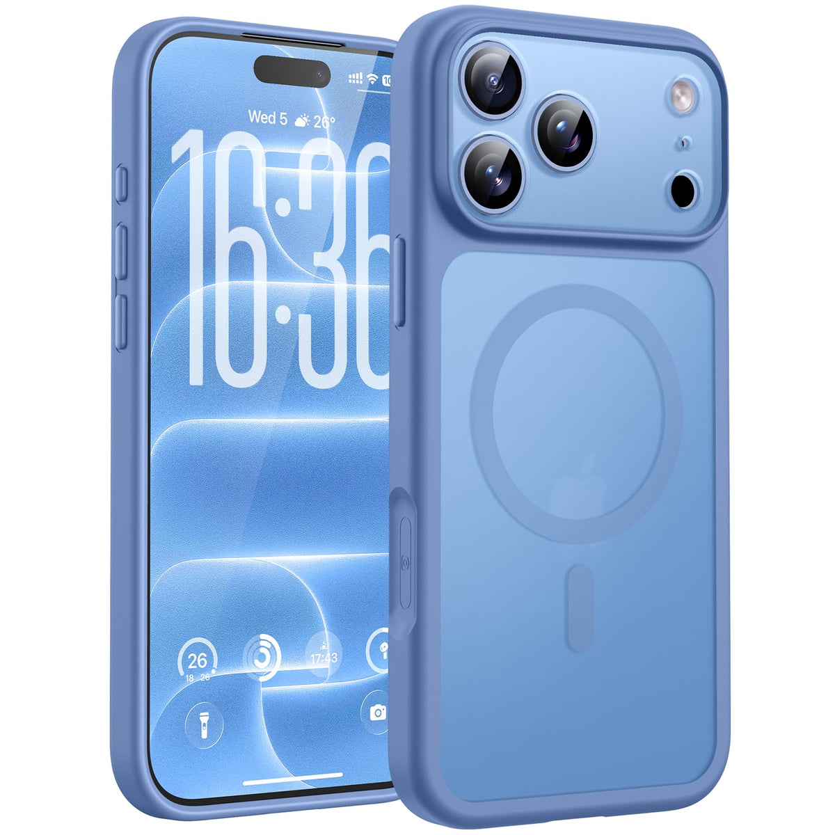 TOCOL for iPhone 18 Pro Case Light Blue, Compatible with MagSafe