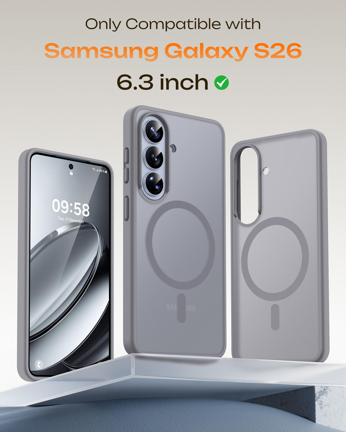 TOCOL for Samsung Galaxy S26 Case, Compatible with MagSafe, Gray