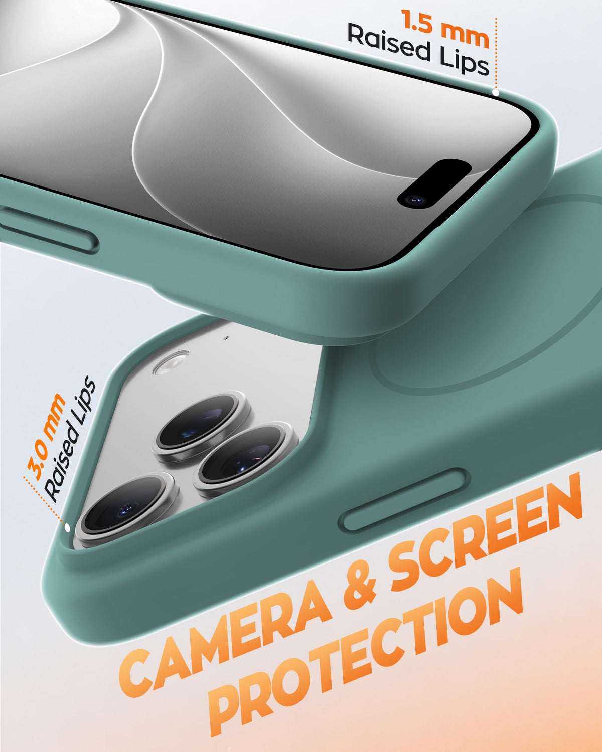 TOCOL Magnetic for iPhone 17 Pro Max Case Liquid Silicone, Midnight Green