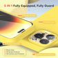 TOCOL [5 in 1 Designed for iPhone 14 Pro Case, with 2 Pack Screen Protector + 2 Pack Camera Lens Protector, Liquid Silicone Phone Case 6.1 Inch, [Anti-Scratch] [Drop Protection], Canary Yellow