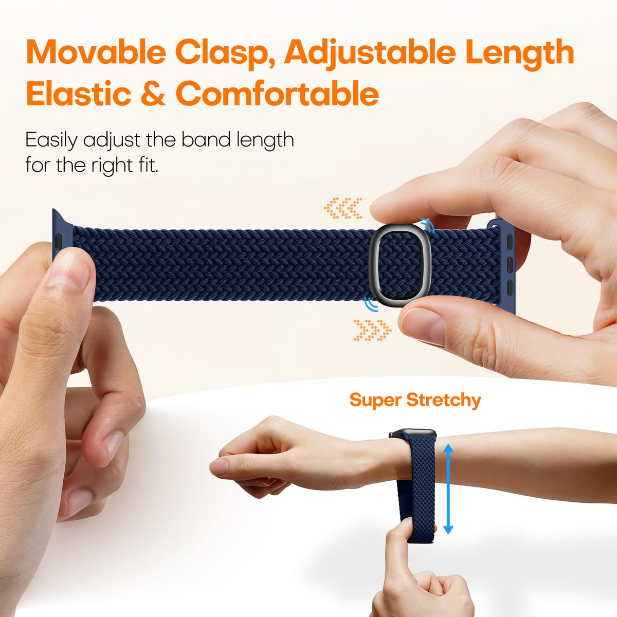 TOCOL Compatible with Apple Watch Bands for Women Men Braided Stretchy Band