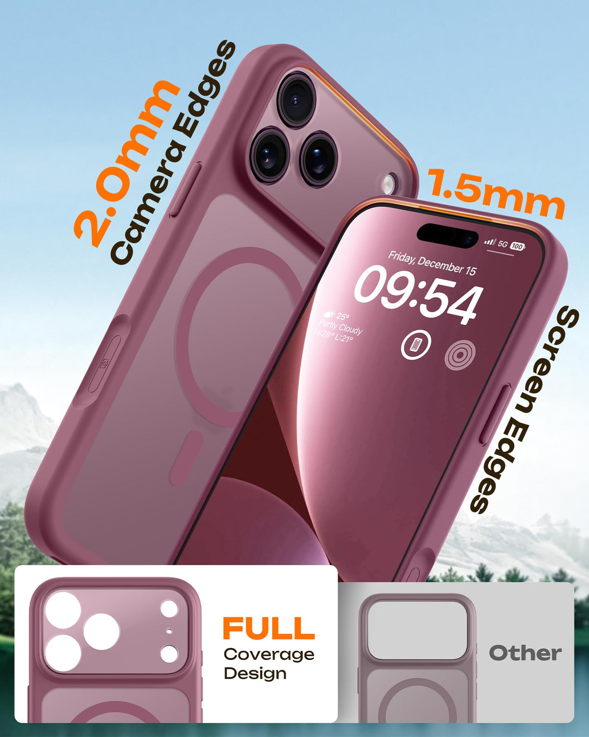 TOCOL for iPhone 18 Pro Max Case, Compatible with MagSafe, Plum