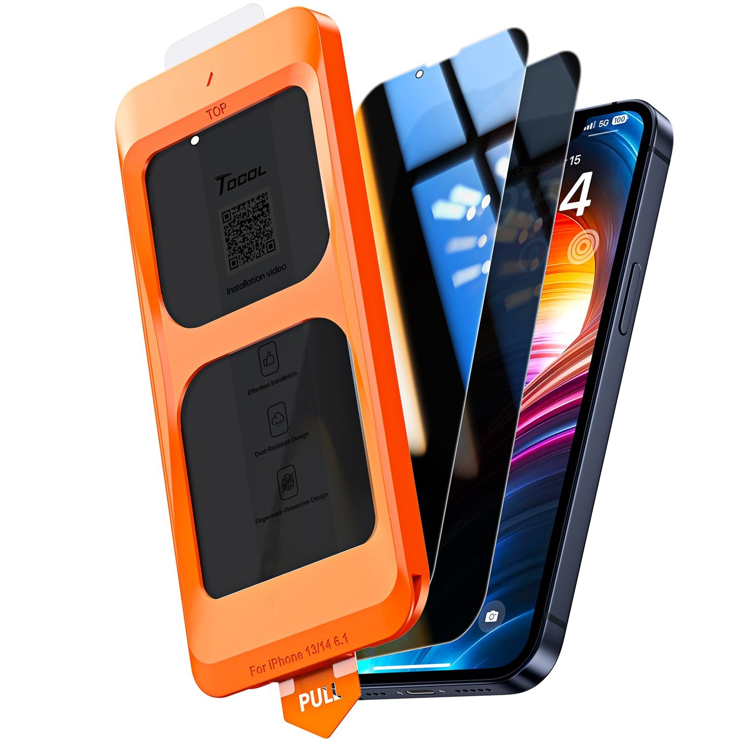 TOCOL for Galaxy S9 Privacy Screen Protector Easy Installation