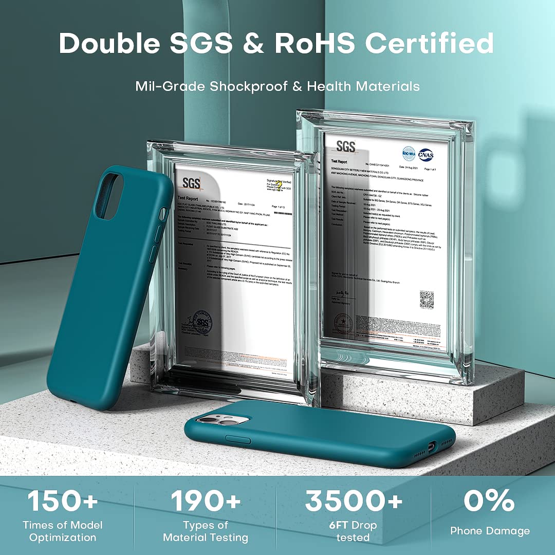 TOCOL for iPhone 11 Case, Slim Silicone Case for iPhone 11 6.1 Inch, Precise Fit, Anti-Slip, Drop Protection, Teal
