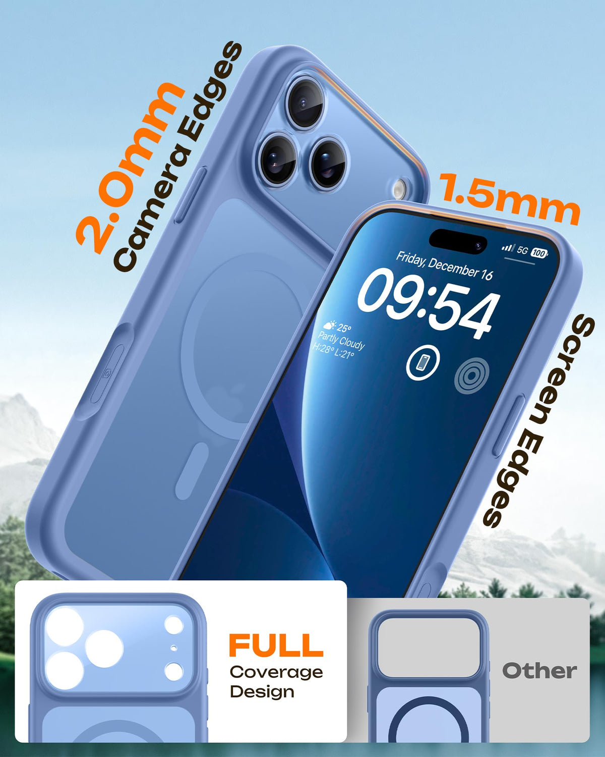 TOCOL for iPhone 18 Pro Max Case Light Blue, Compatible with MagSafe