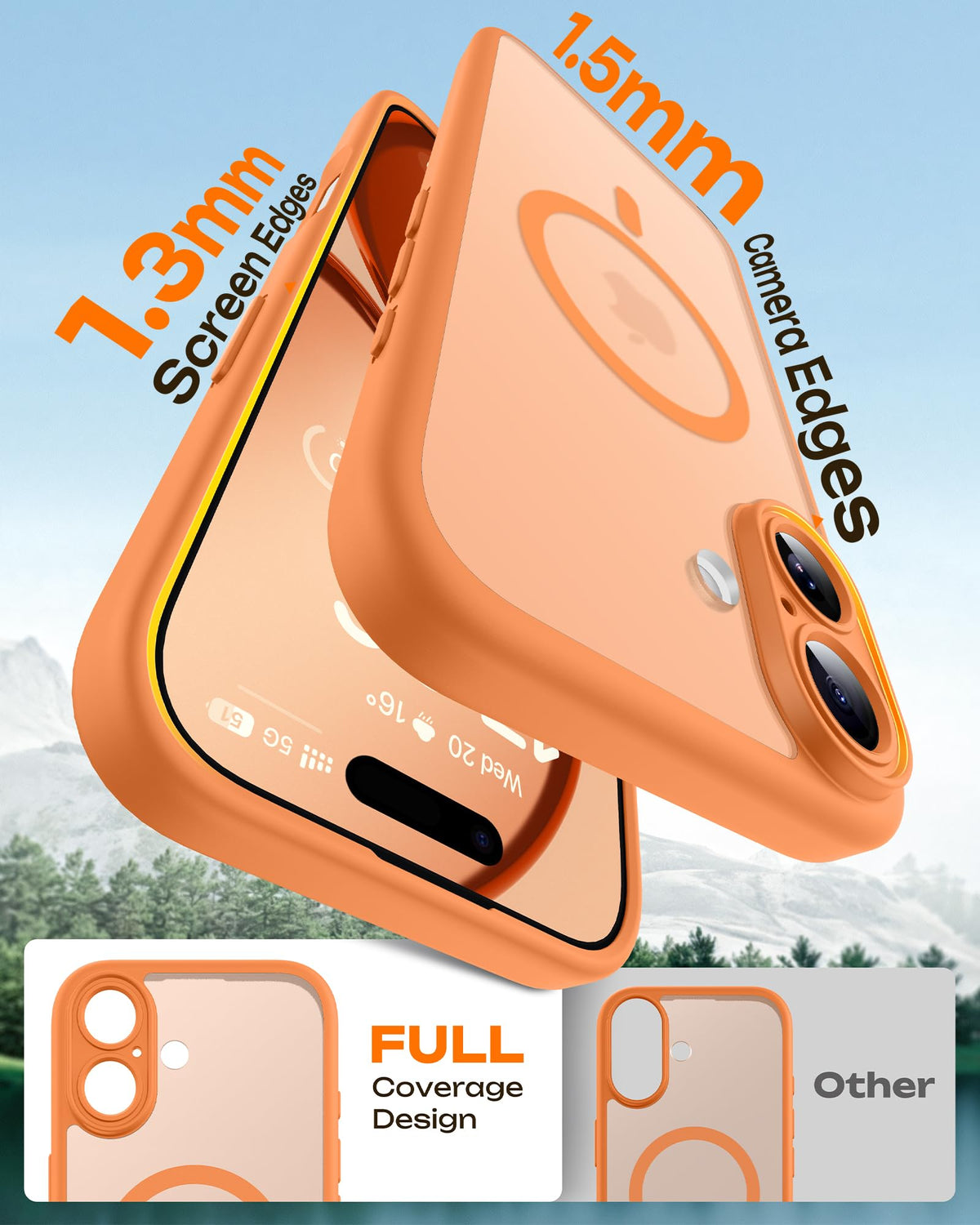 TOCOL for iPhone 17 Case, Compatible with MagSafe, Orange