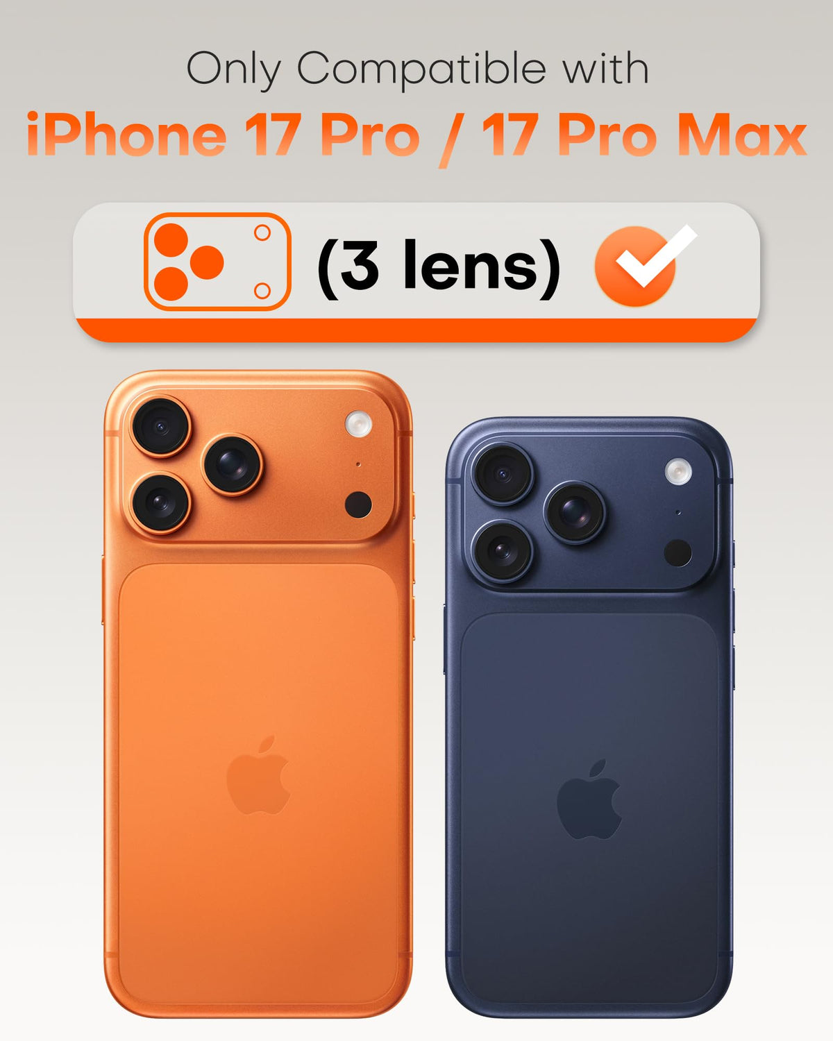TOCOL Camera Lens Protector for iPhone 17 Pro Max/iPhone 17 Pro Tempered Glass HD Individual Scratch Resistant Camera Cover Accessories Case Friendly 2 Pack（Light Blue）