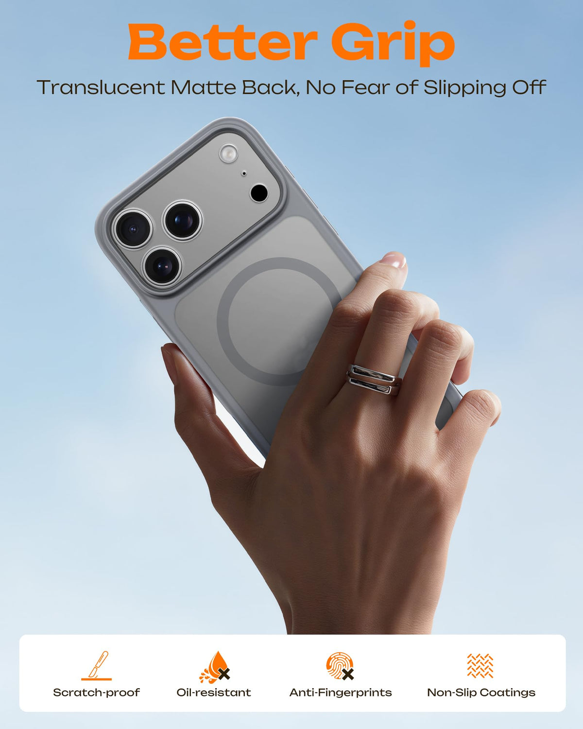 TOCOL for iPhone 18 Pro Max Case, Compatible with MagSafe, Gray