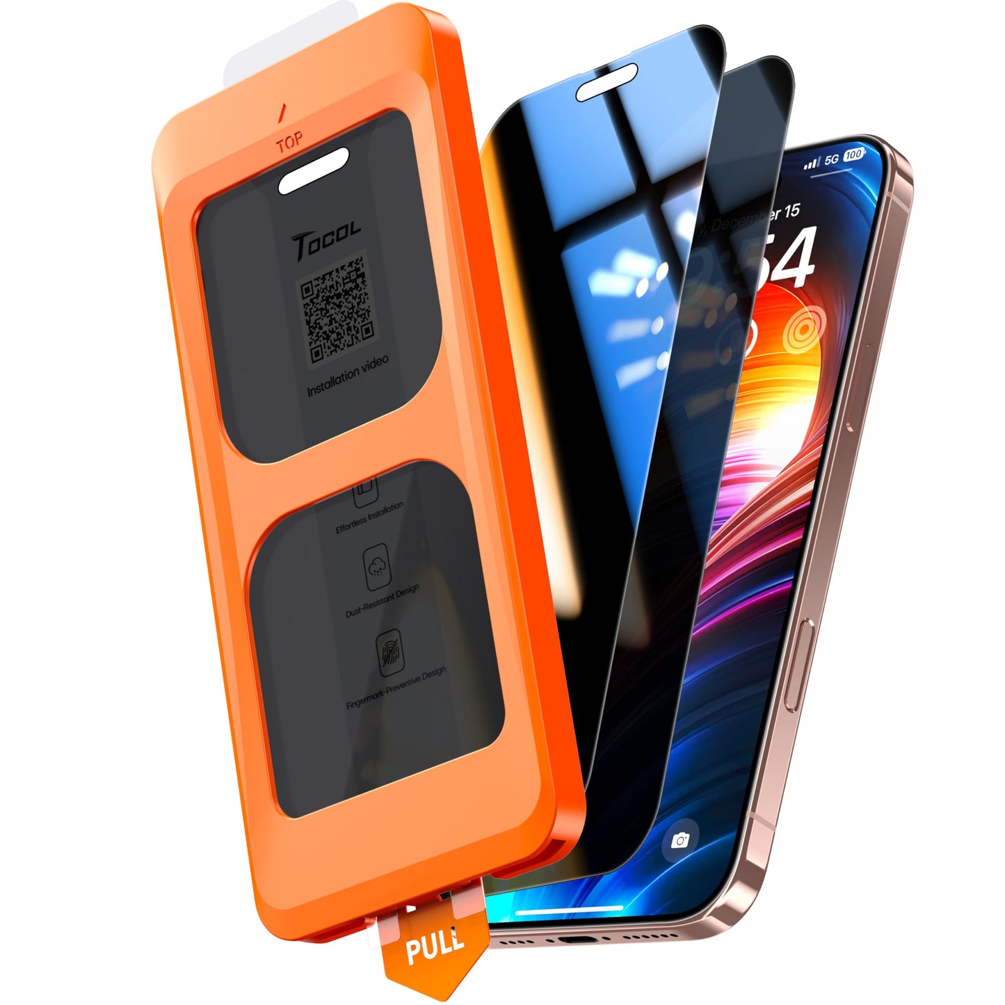 TOCOL for 17 Pro Max / 16 Pro Max Privacy Screen Protector 6.9-Inch, True 25°Anti Spy, Instant Installation, Full Coverage Protection, Tempered Glass Shatterproof, Case Friendly, 2 Pack